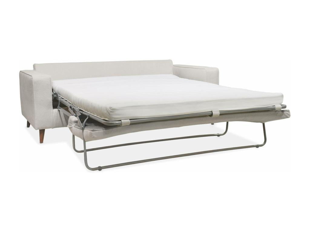 Canapé lit 3 places ivoire avec matelas 12cm d'épaisseur- fabriqué en France EQKN78706