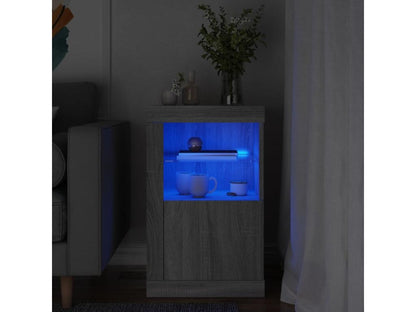 Armoire latérale et Chezlovaères LED Chezlova gris bois d'ingénierie PQHK24707