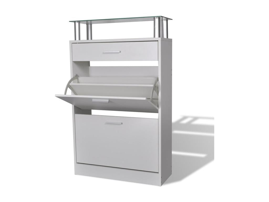 Meuble armoire à chaussure bois marron 63x24x104 cm 2002045 PRIH31117