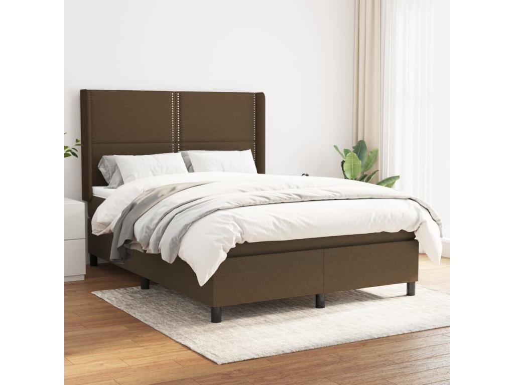 Sommier à Artigeo de lit avec matelas Marron foncé 140x190 YZDO35872
