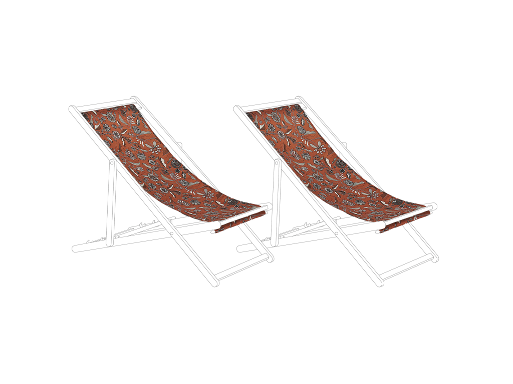 Tissu de remplacement pour chaise longue Chezlova Set de 2 Rouge SFTC19383