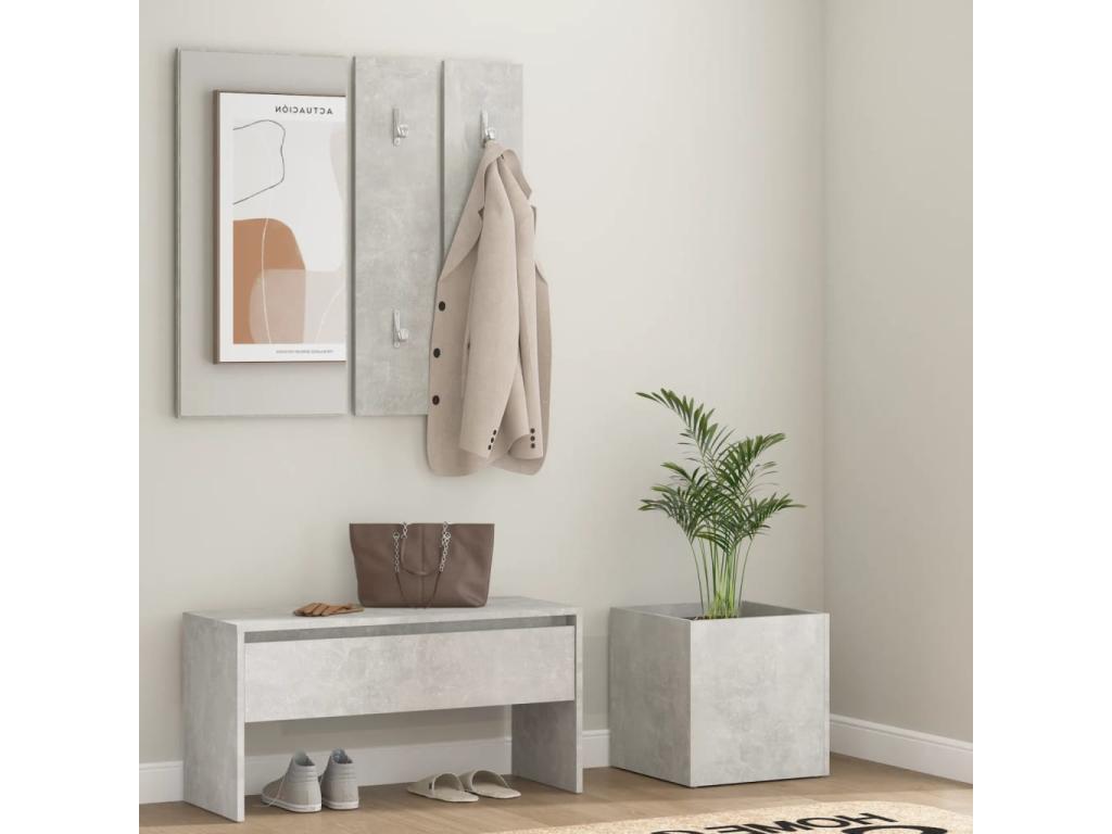 Ensemble de meubles de couloir Gris béton Bois d'ingénierie NCPX48003
