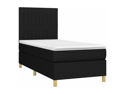 Lit à sommier tapissier et matelas Noir 80x200 cm Tissu PXGO97394
