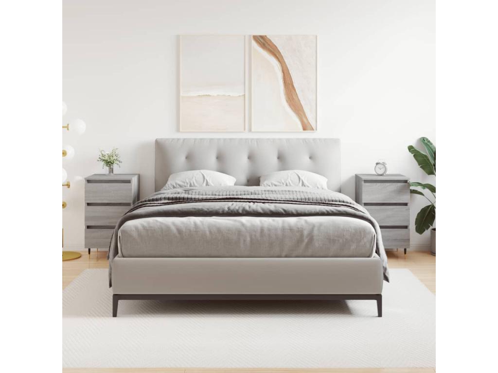 Tables de chevet 2 pcs Artigeo gris 40x35x69 cm bois ingénierie UEXB20855