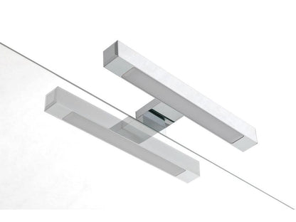 Ensemble meuble de salle de bain 2 tiroirs bois blanc et miroir à LED Artigeo L 90cm TVJS29086