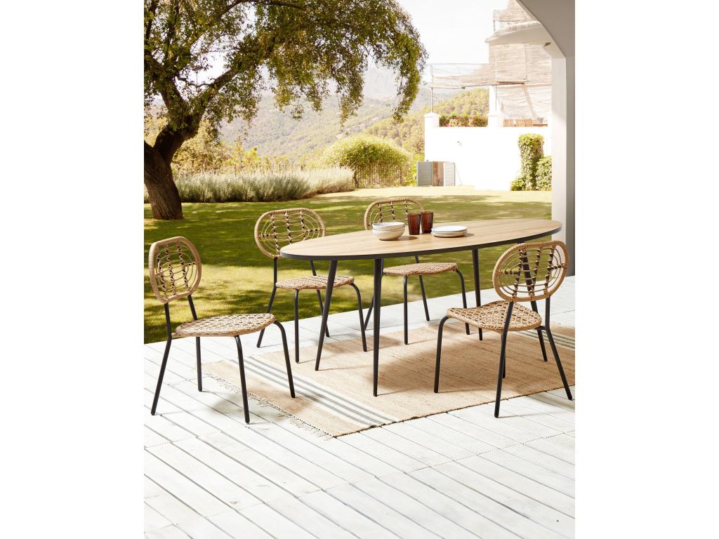 Lot de 4 chaises de jardin PRATELLO Naturel BWPB51511