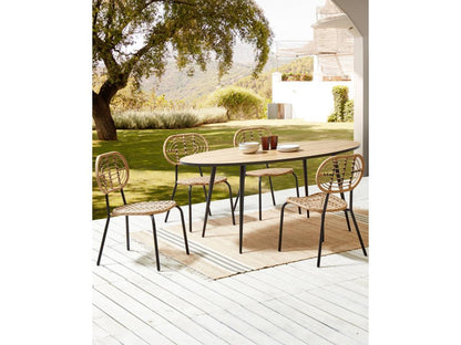 Lot de 4 chaises de jardin PRATELLO Naturel BWPB51511