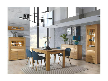 Buffet 3 portes battantes 2 tiroirs Chêne à LED - Cosymeub - L 150 x l 40 x H 86 cm EAIG18065