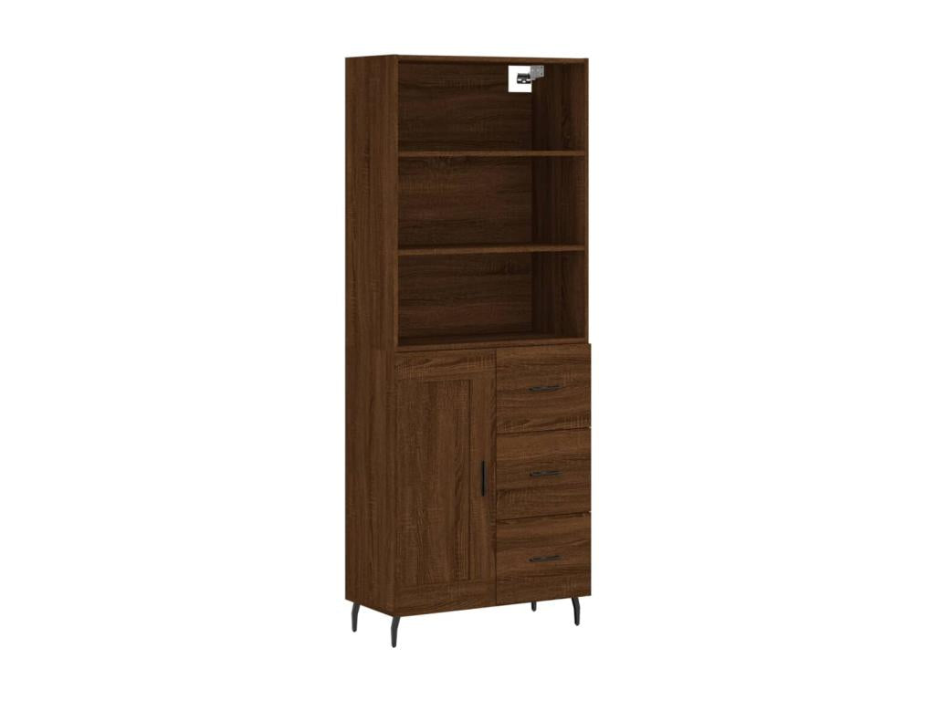 Buffet haut Chêne marron 69.5x34x180 cm Bois d'ingénierie KERU79487