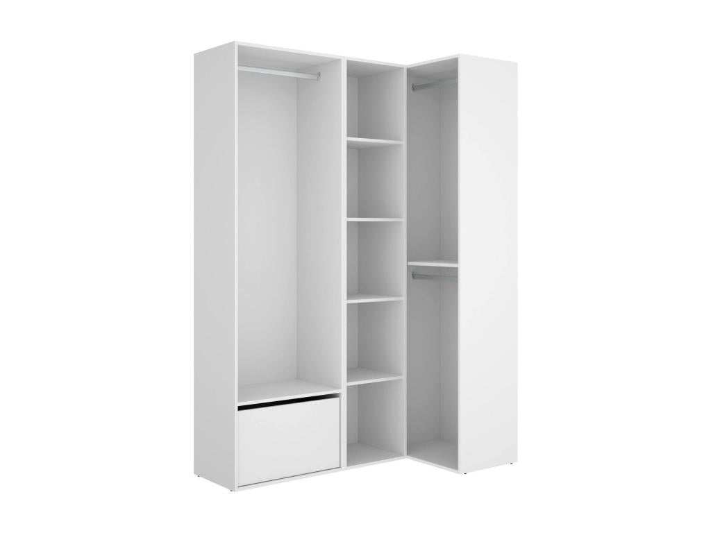 Grande Garde-robe Dbhati Meubles de chambre Penderie de plain-pied Placard à vêtements 145x85 h205 cm Blanc et Chêne clair ROKF25998