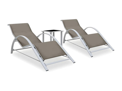 Chaises longues lot de 2 avec table Aluminium Artigeo DRCA18350