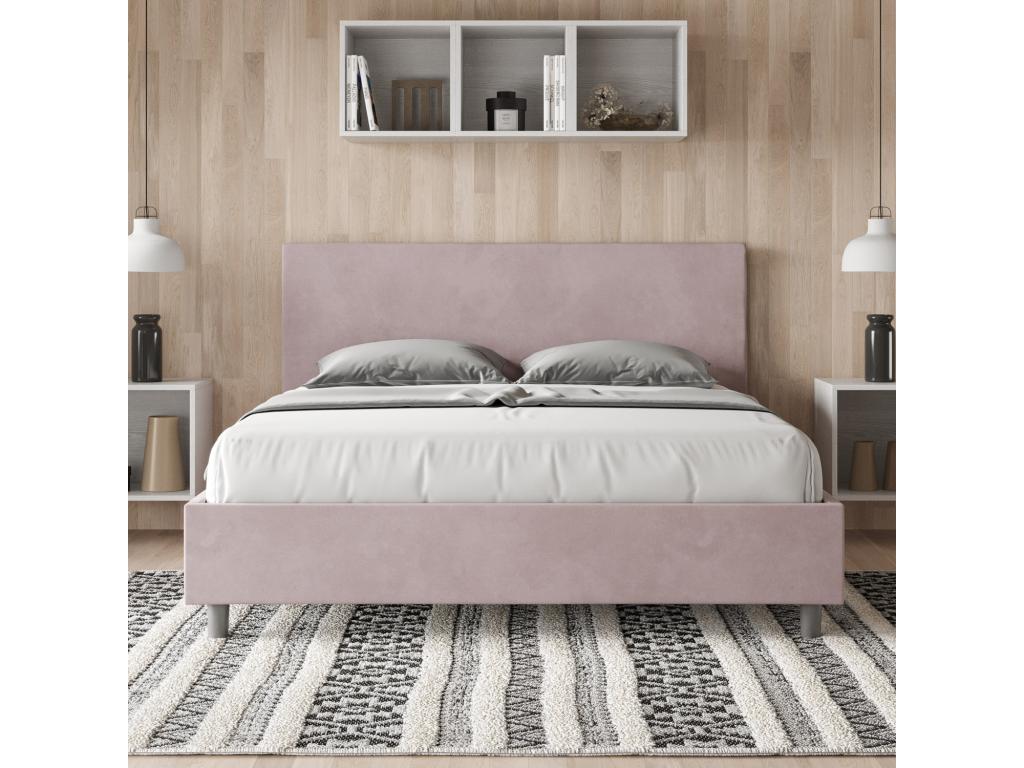 Lit avec sommier rembourré 160x210 microfibre Chezlova BODZ39475