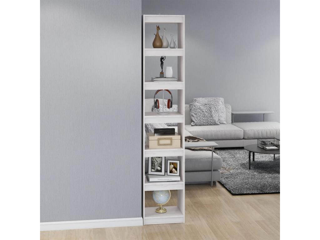 Bibliothèque/Séparateur de pièce Blanc 40x30x199 cm Pin massif UXEP95746
