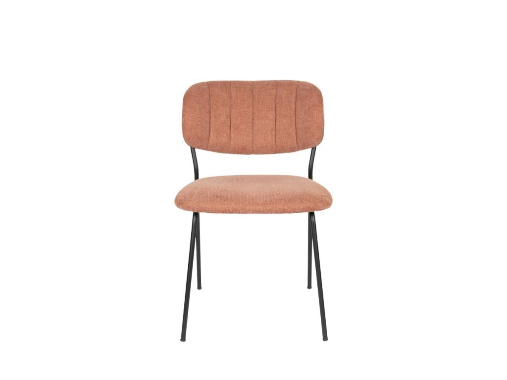 Artigeo - Lot de 2 chaises en tissu et métal pieds noirs - Rose HMDH62475