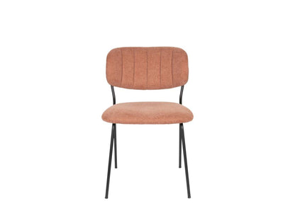 Artigeo - Lot de 2 chaises en tissu et métal pieds noirs - Rose HMDH62475