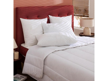 Pack couette mi-saison 350g et oreiller éco naturel moelleux enveloppe coton bio Artigeo 200x200 TBAO09604