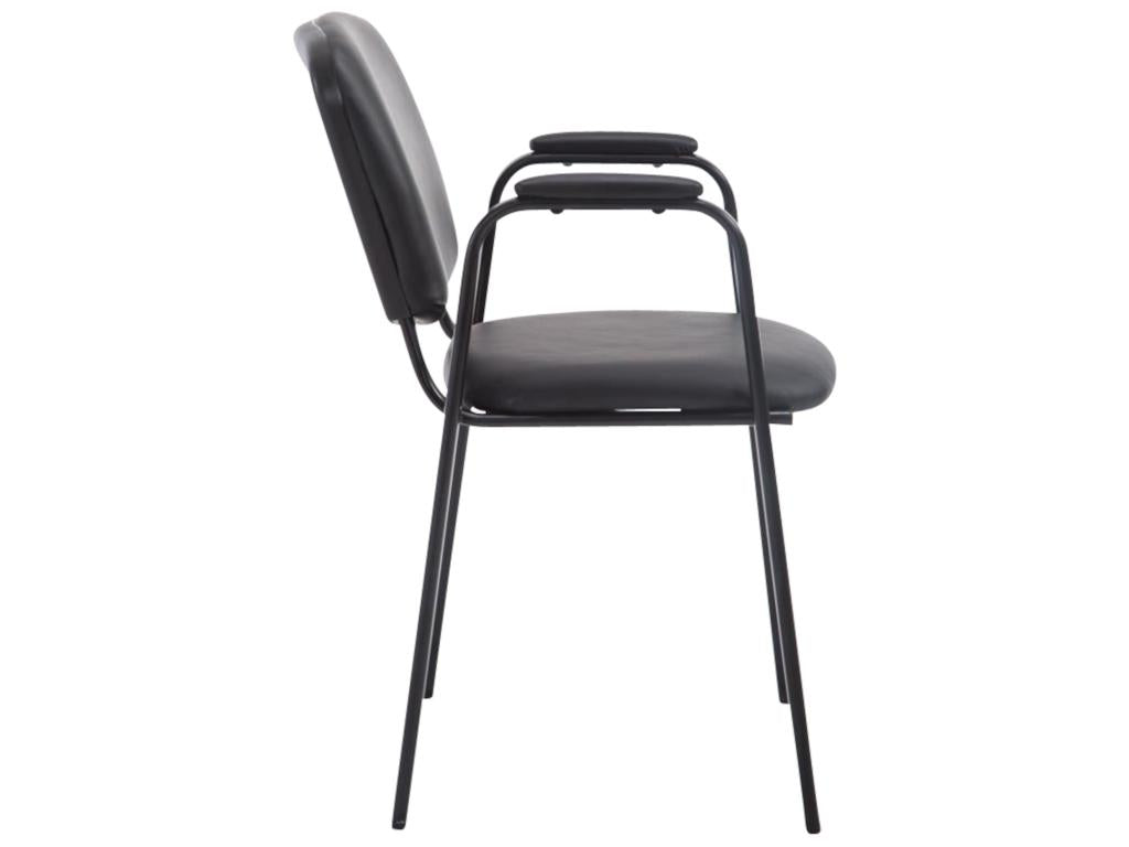 Lot de 4 Chaise de salle à manger - Similicuir / Métal noir mat - Noir - Artigeo DDLP95499