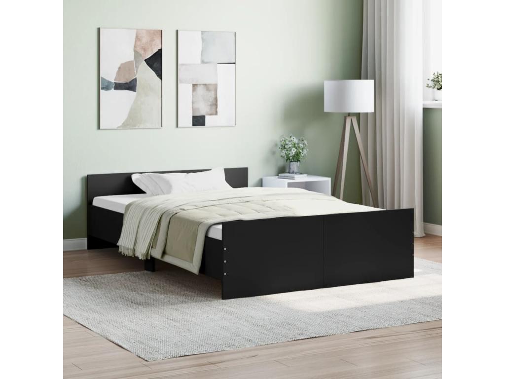 Cadre de lit sans matelas noir 120x190 cm TIXM14585