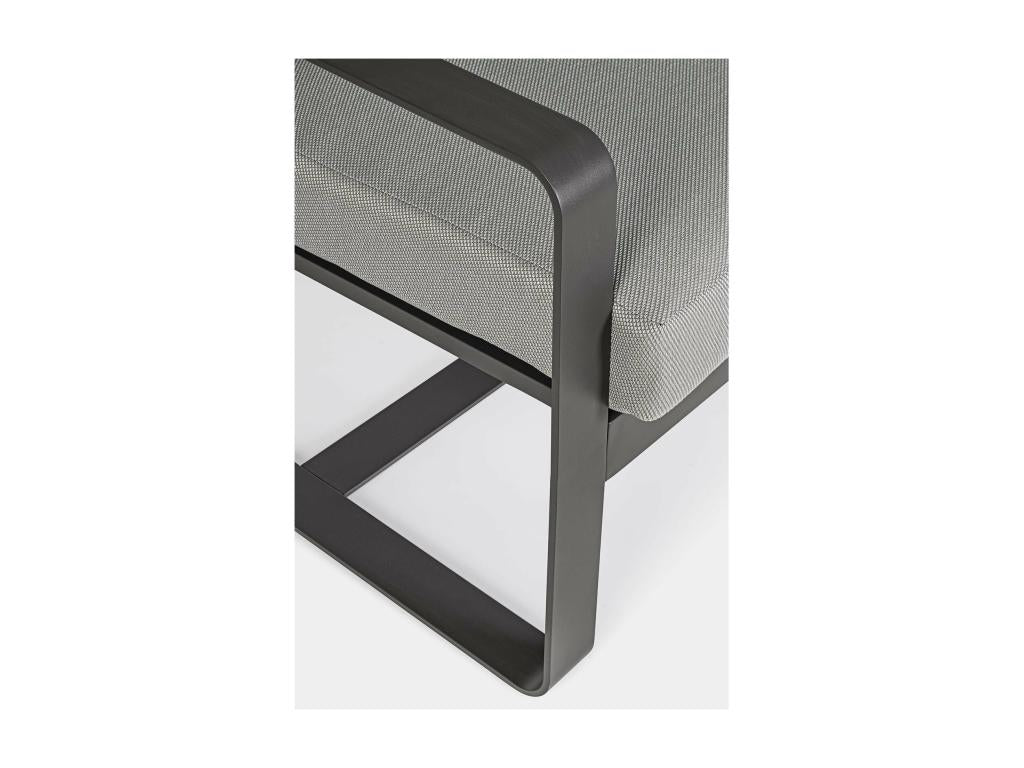 Canapé de jardin 3 places en métal et coussins tissu - Artigeo LNQT61518