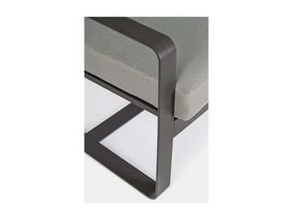 Canapé de jardin 3 places en métal et coussins tissu - Artigeo LNQT61518