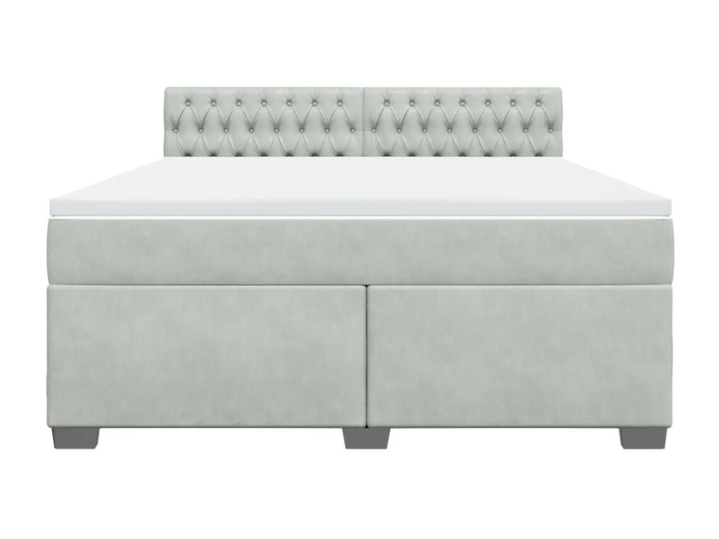 Sommier à Artigeo de lit et matelas Gris clair 180x200cm Velours RMBF93374