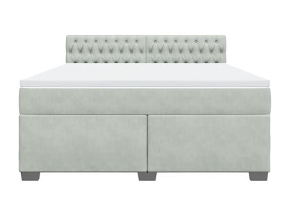 Sommier à Artigeo de lit et matelas Gris clair 180x200cm Velours RMBF93374