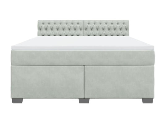 Sommier à Artigeo de lit et matelas Gris clair 180x200cm Velours RMBF93374