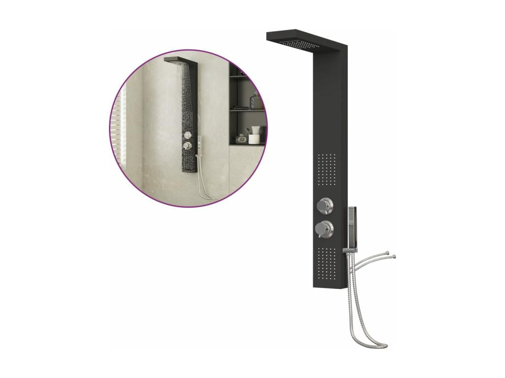 Système de panneau de aluminium noire 15x47x114 cm 02 0003120 MDMC17108