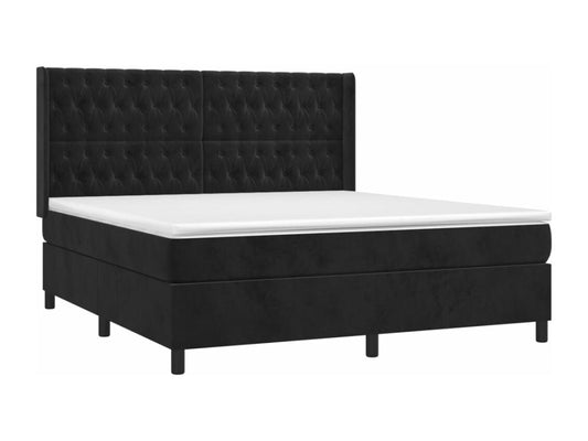 Sommier tapissier avec matelas et LED Noir 180x200 cm Velours OYGS31579
