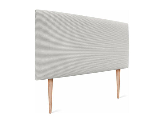 Artigeo Tête de Lit Velours Côtelé Uni 160x115 avec Pieds de Lit 150/160 - Blanc Os APDG85765