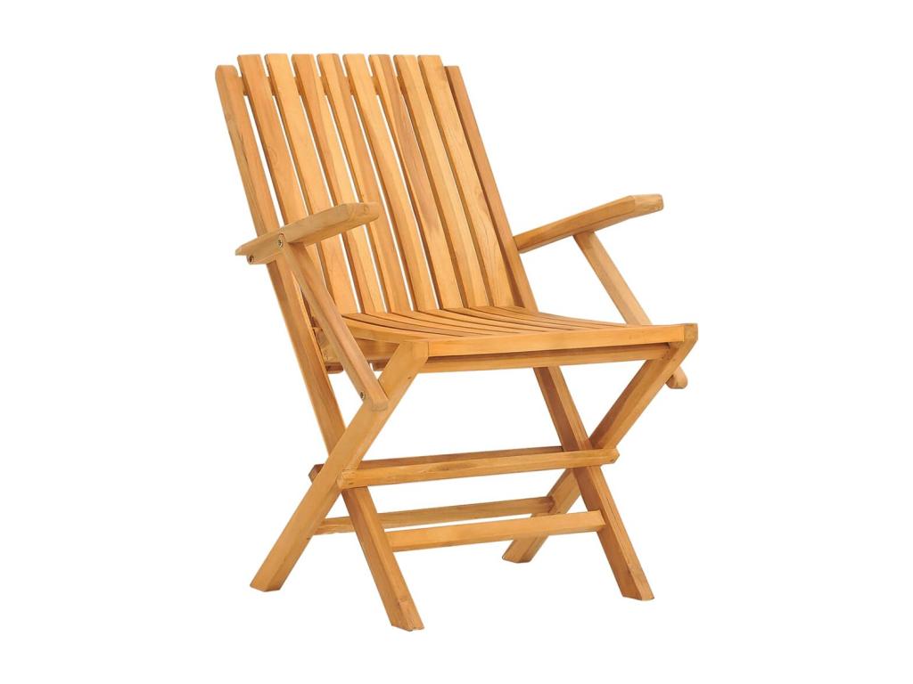 Chaises de jardin pliantes lot de 4 61x67x90 bois massif teck HLJQ82689