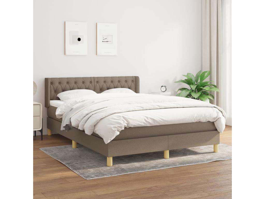 Lit à sommier tapissier avec matelas Artigeo 140x190 cm Tissu OTVF36244