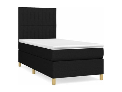 Lit à sommier tapissier et matelas Noir 80x200 cm Tissu PXGO97394
