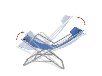 Chaise de jardin pliante PVC bleu et métal Artigeo - Lot de 2 FFOL91607