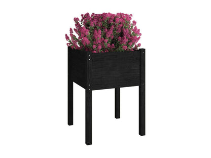 Jardinières 2 pièces Noir 50x50x70 cm Bois de pin massif HXIF73042
