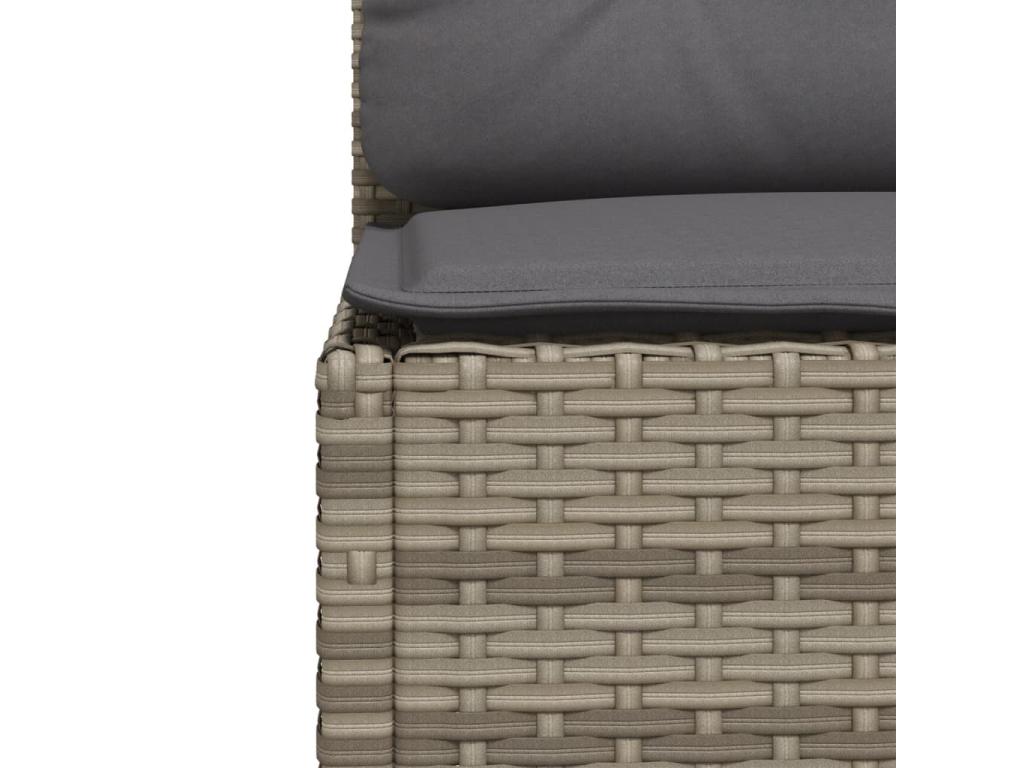 Salon de jardin 5 pcs avec coussins gris résine tressée TIVK61414