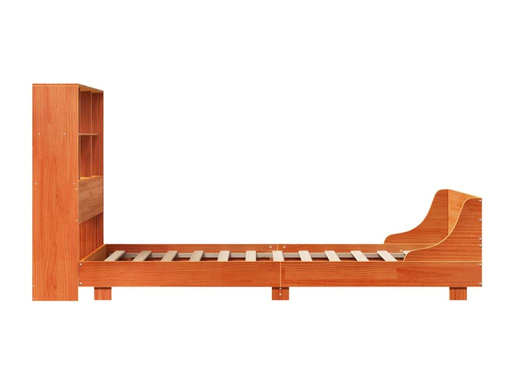 Cadre de lit sans matelas cire marron 90x190 cm bois pin massif MOWD57811