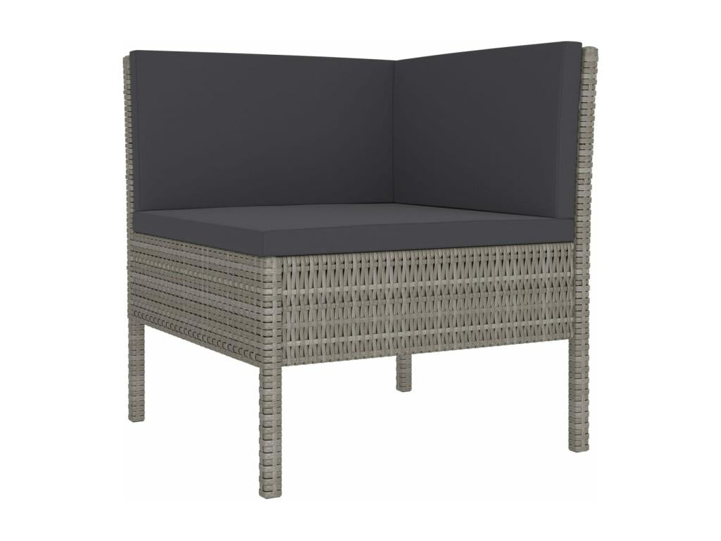 Salon de jardin 8 pcs avec coussins Résine tressée Gris 40 ZVLZ28364