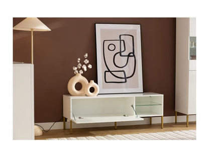 MEUBLE TV Artigeo - 135 CM Blanc - Doré DQOU75956