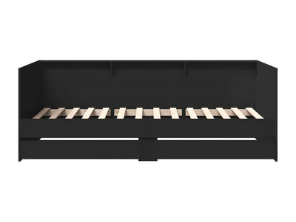 Lit de jour avec tiroirs noir 75x190 cm bois d'ingénierie TJTQ10513