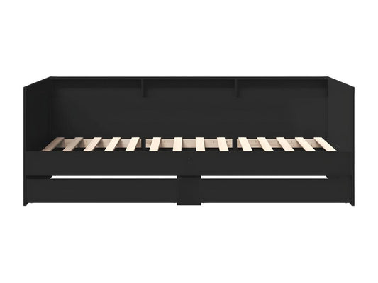 Lit de jour avec tiroirs noir 75x190 cm bois d'ingénierie TJTQ10513