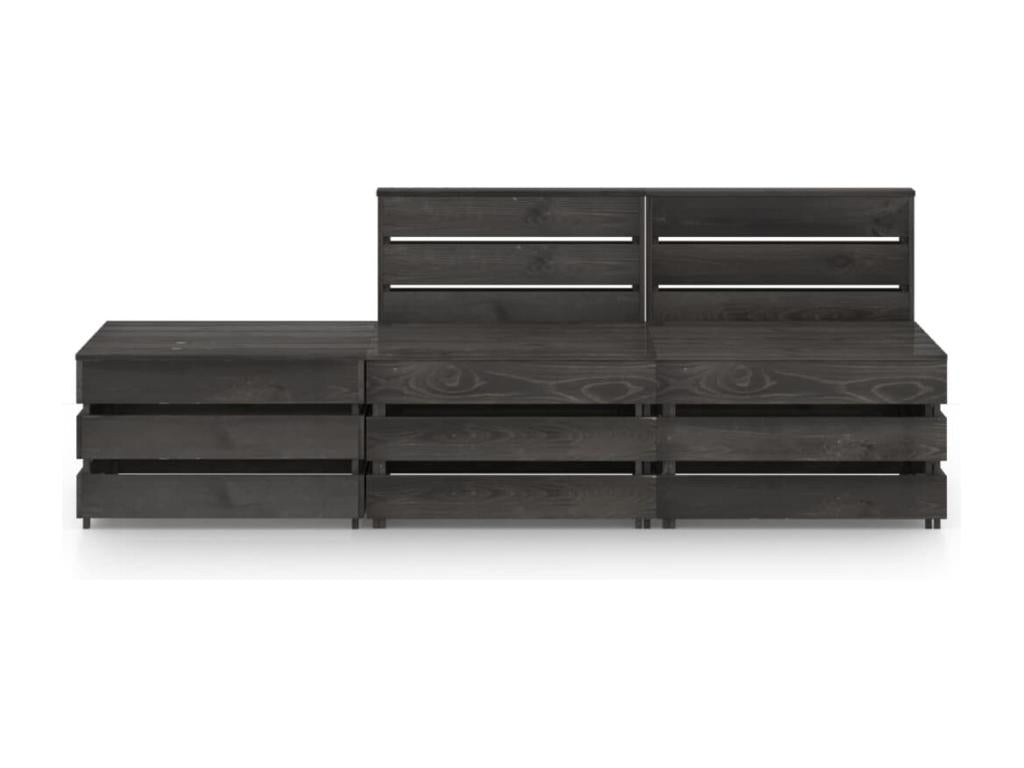 Salon de jardin 3 pièces Bois de pin imprégné de gris URCR92463