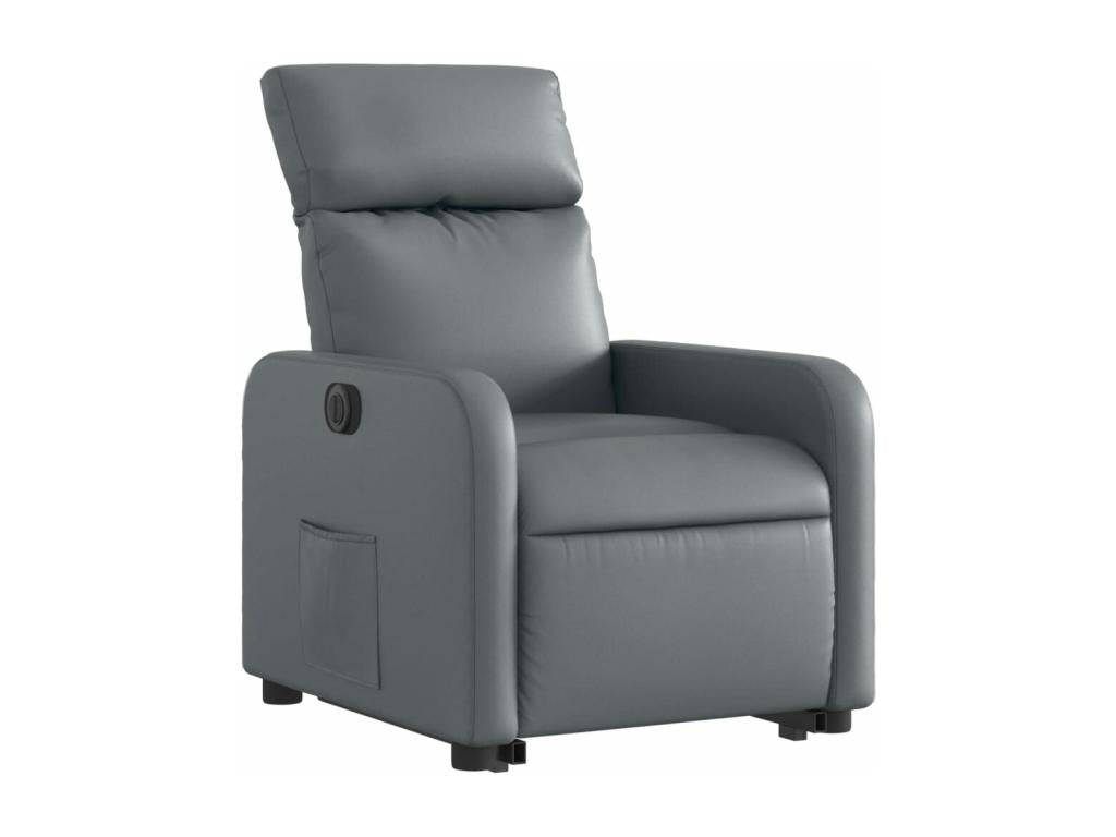 Fauteuil inclinable électrique gris similicuir AIIU14729