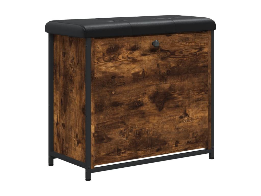 Banc à chaussures avec tiroir rabattable chêne fumé 62x32x56 WZMX95667