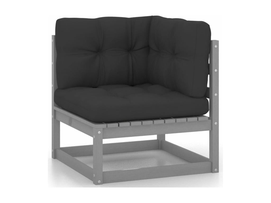 Salon de jardin 5 pcs avec coussins Bois de pin massif VZWH52246