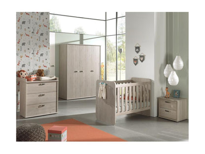 Lit bébé robuste 60x120 évolutif en lit enfant 90x200 coloris chêne clair collection Artigeo JYUA73669