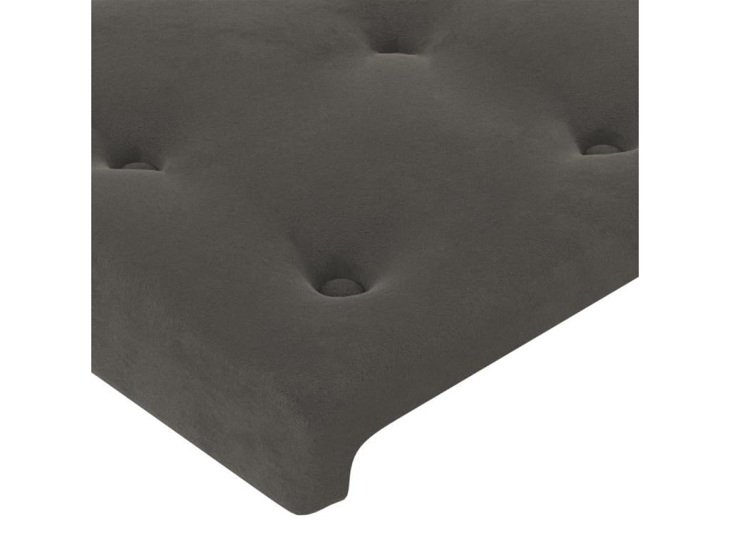 Tête de lit à LED Gris foncé 93x16x118/128 cm Velours TVWB02245