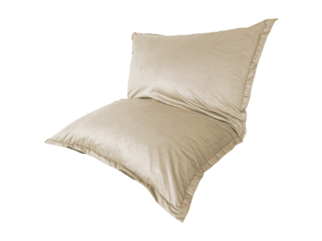 Pouf intérieur XXL Housse en velours crême 190x155cm LOSZ80840