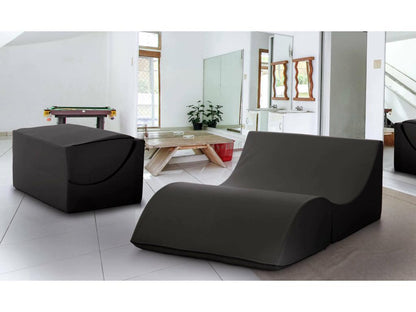 Lit pliant Artigeo Pouf transformable en lit double Méridienne en éco-cuir Made in Italy 100x200h70 cm Noir ULYG16055