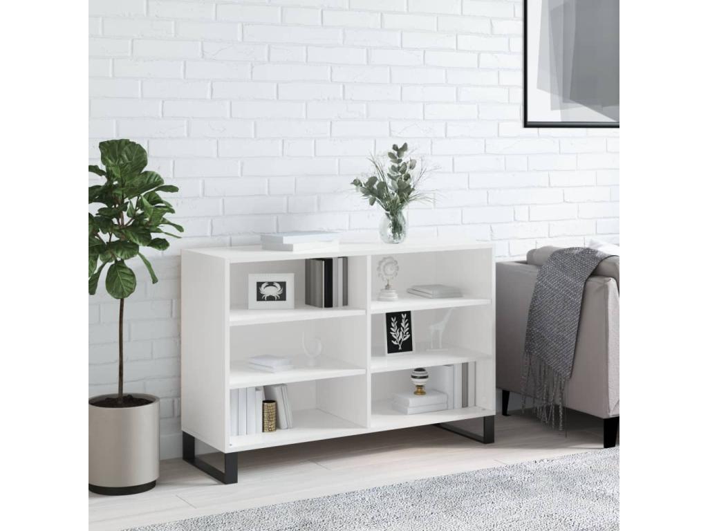 Buffet blanc brillant 103.5x35x70 cm bois d'ingénierie VJSS92468